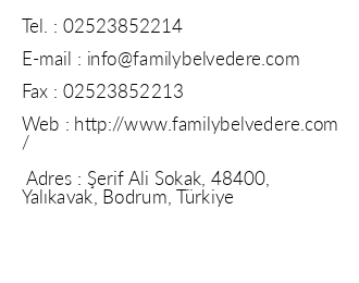 Family Belvedere Otel iletiim bilgileri